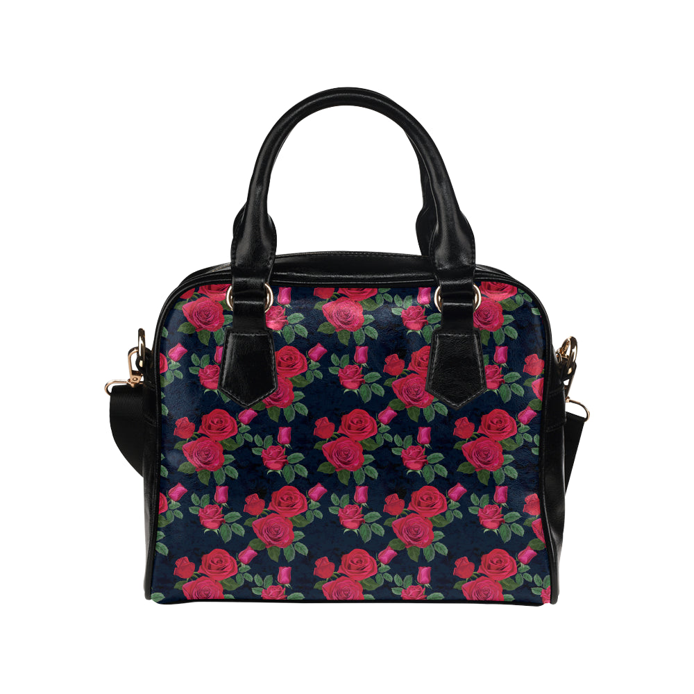 Rose Pattern Print Design A04 Shoulder Handbag