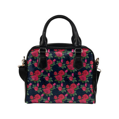 Rose Pattern Print Design A04 Shoulder Handbag