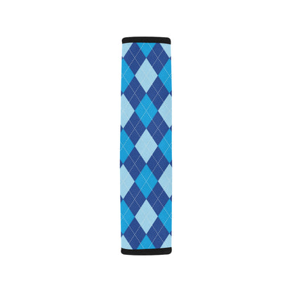 Argyle Blue Pattern Print Design 02 Car Seat Belt Cover