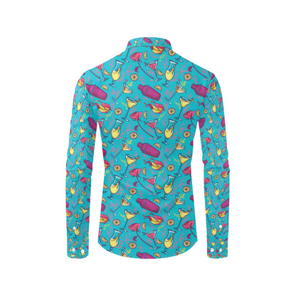 Cocktail Pattern Print Design 03 Men's Long Sleeve Shirt