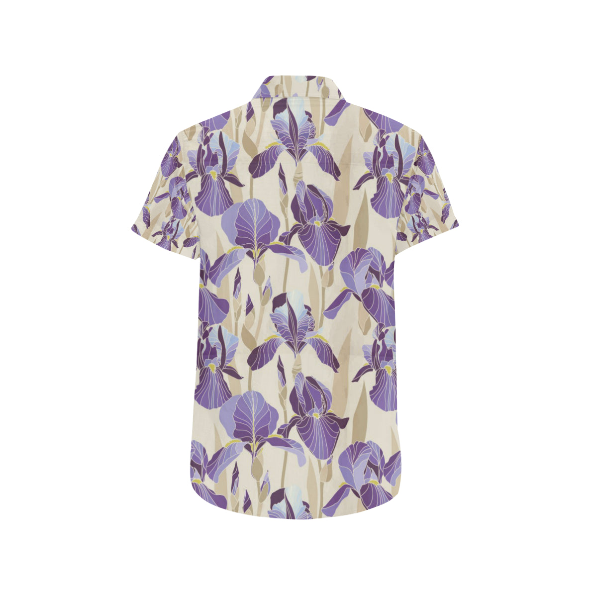 Iris Pattern Print Design IR02 Men's Short Sleeve Button Up Shirt