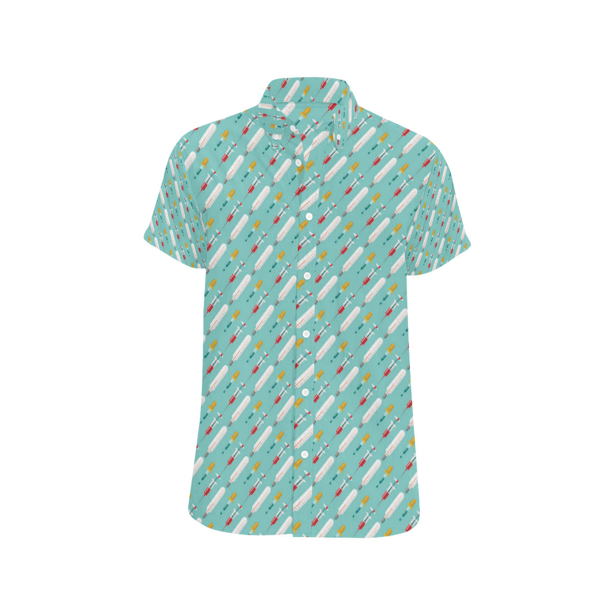 Phlebotomist Medical Print Men's Short Sleeve Button Up Shirt