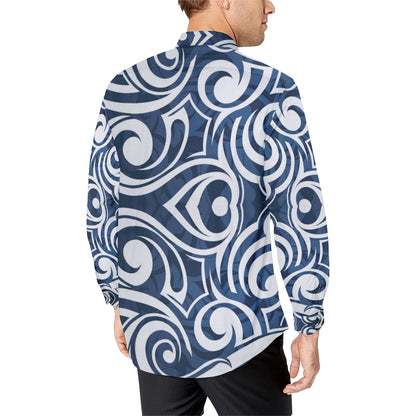 Maori Pattern Print Design 01 Men's Long Sleeve Shirt