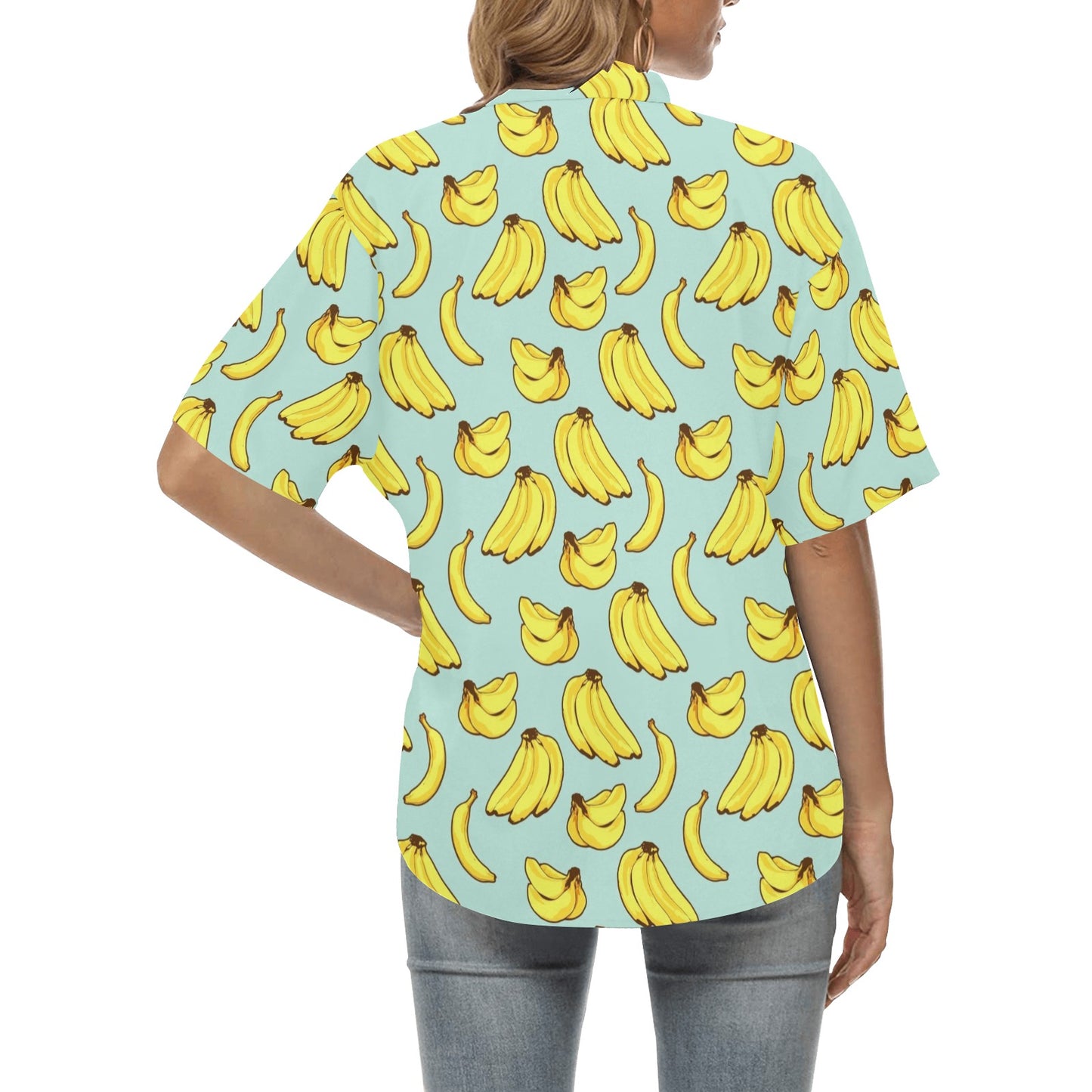 Banana Pattern Print Design BA04 Women's Hawaiian Shirt