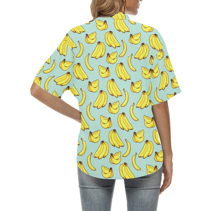 Banana Pattern Print Design BA04 Women's Hawaiian Shirt