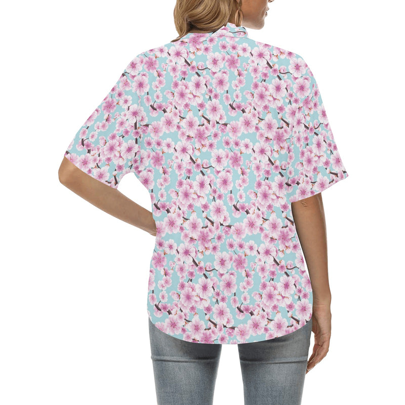 Cherry Blossom Pattern Print Design 01 Women's Hawaiian Shirt