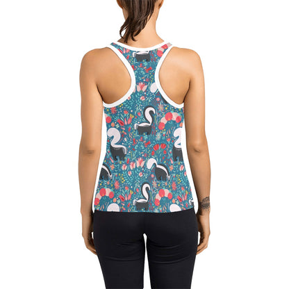 Skunk Print Design LKS302 Women's Racerback Tank Top