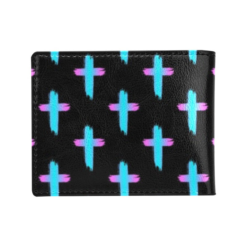 Christian Cross neon Pattern Men's ID Card Wallet