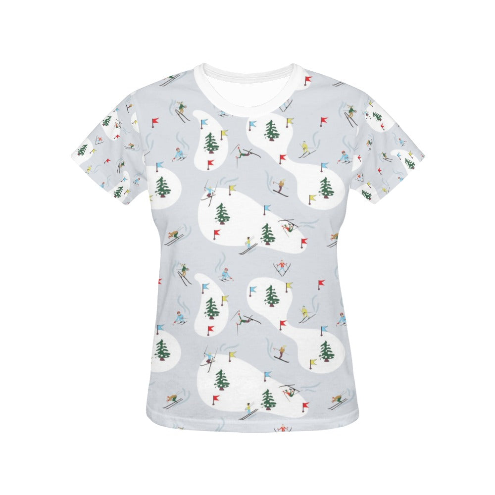 Ski Print Design LKS305 Women's  T-shirt