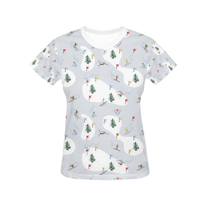 Ski Print Design LKS305 Women's  T-shirt