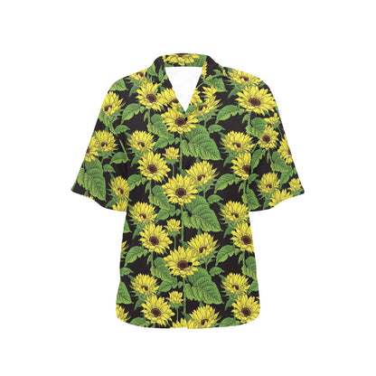 Sunflower Print Design LKS3010 Women's Hawaiian Shirt