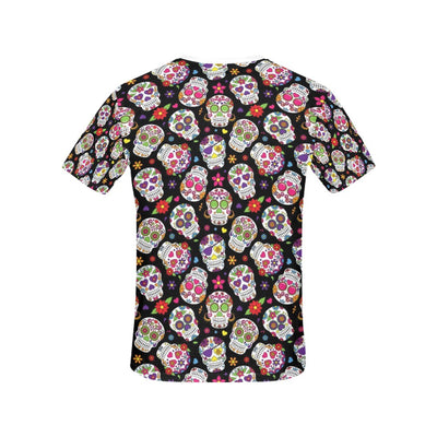 Sugar Skull Print Design LKS302 Women's  T-shirt