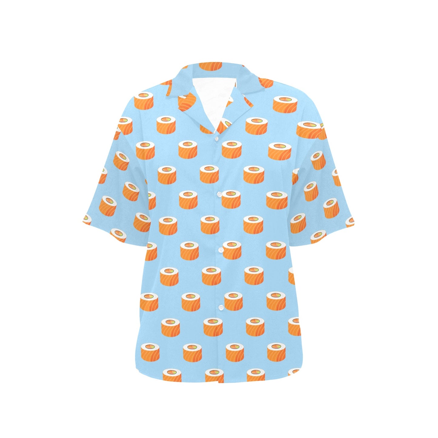 Salmon Sushi Print Design LKS307 Women's Hawaiian Shirt