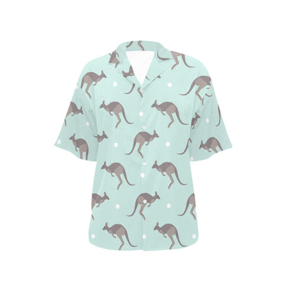 Kangaroos Pattern Print Design 04 Women's Hawaiian Shirt