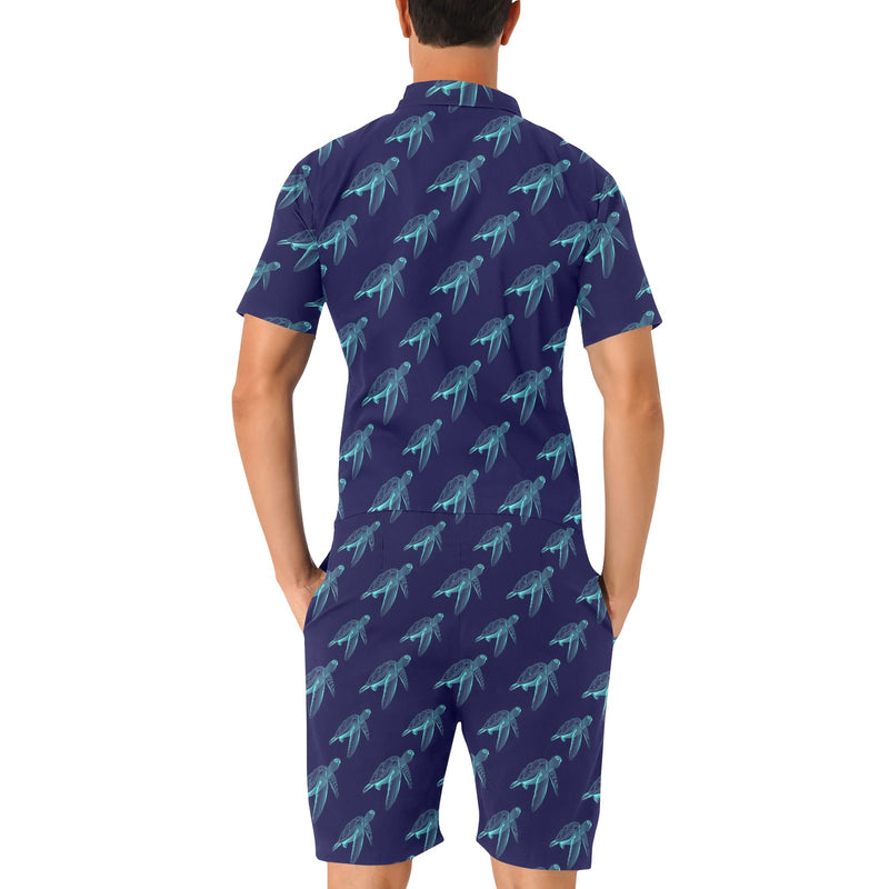 Sea Turtle Pattern Print Design T04 Men's Romper