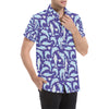 Dolphin Smile Print Pattern Men's Short Sleeve Button Up Shirt