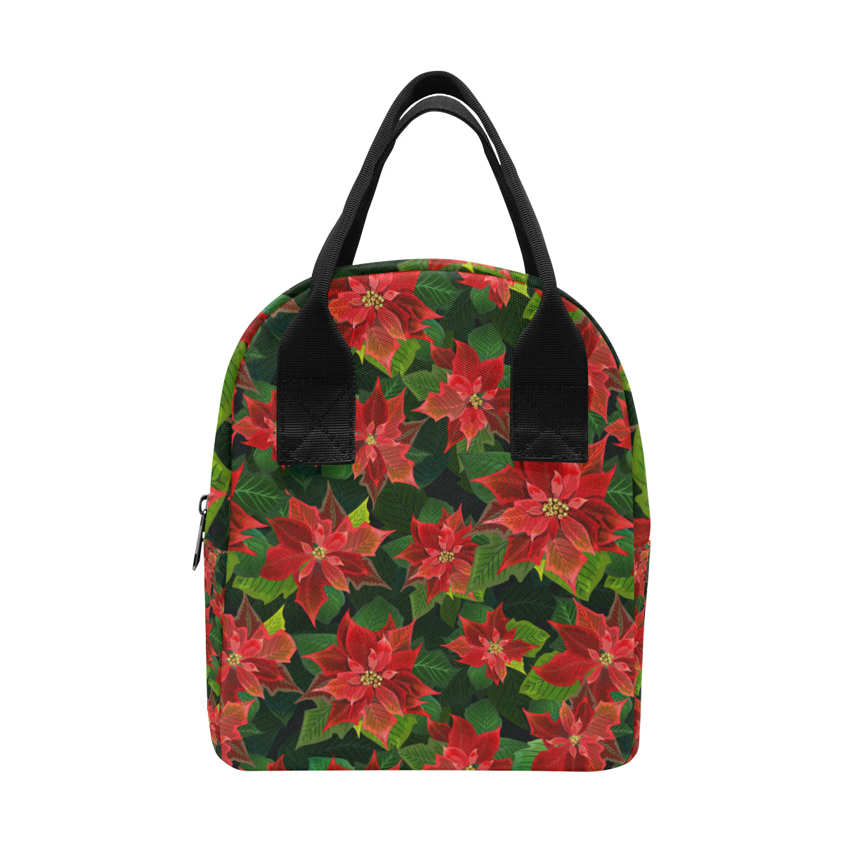 Poinsettia Pattern Print Design POT04 Insulated Lunch Bag