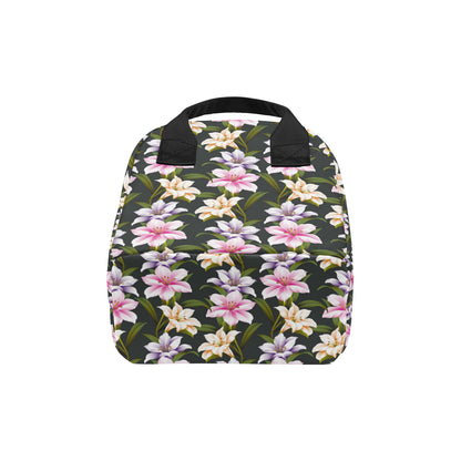 Lily Pattern Print Design LY01 Insulated Lunch Bag