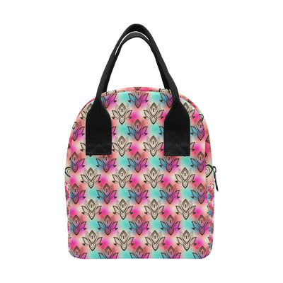 lotus Boho Pattern Print Design LO02 Insulated Lunch Bag