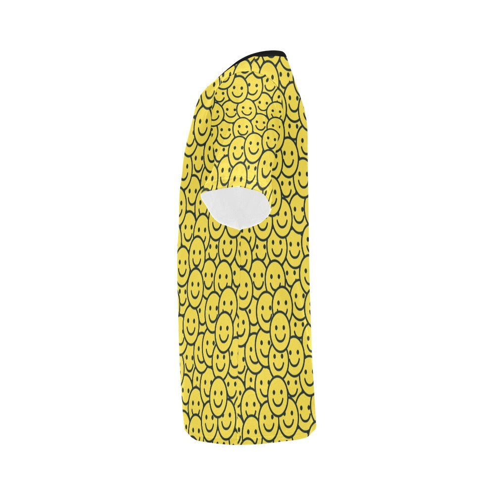 Smiley Face Emoji Print Design LKS302 Men's All Over Print T-shirt