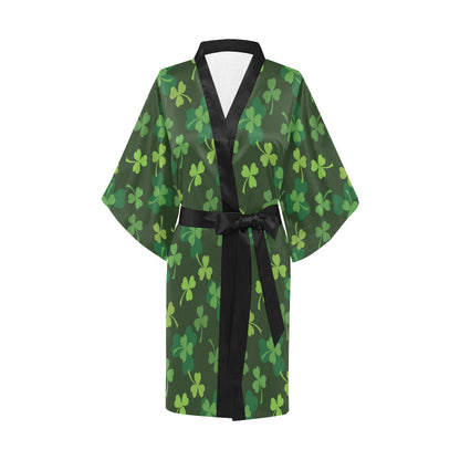 Irish Pattern Print Design 03 Women's Short Kimono