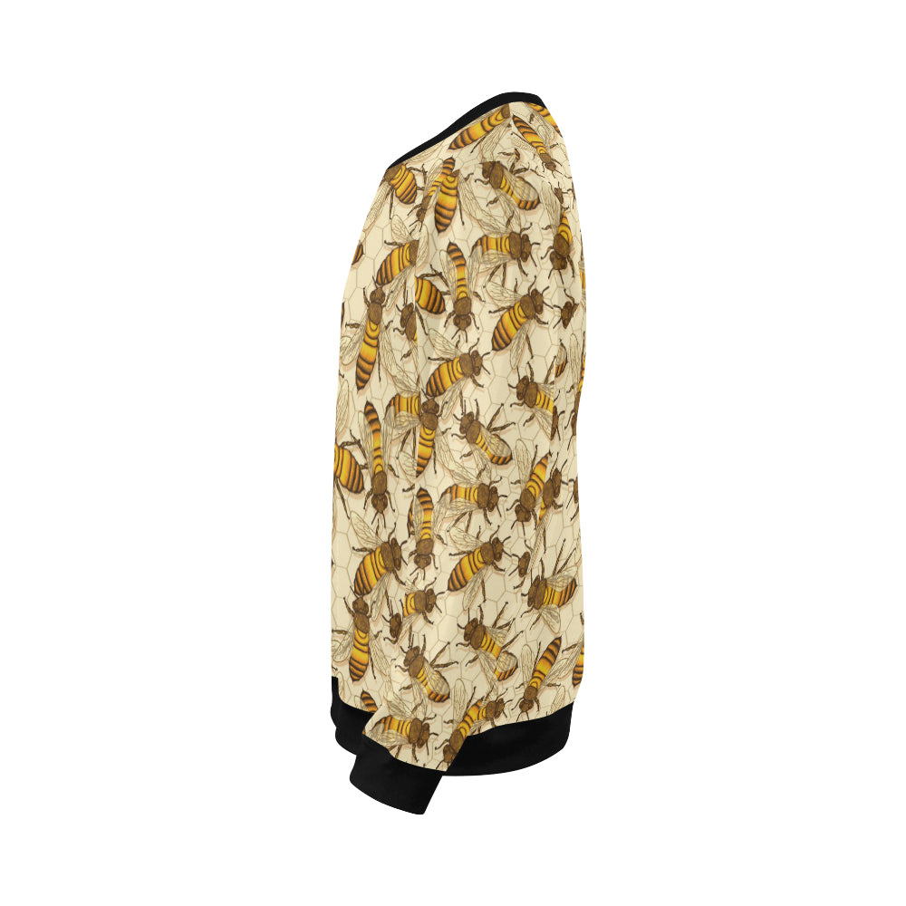 Bee Pattern Print Design BEE05 Men Long Sleeve Sweatshirt