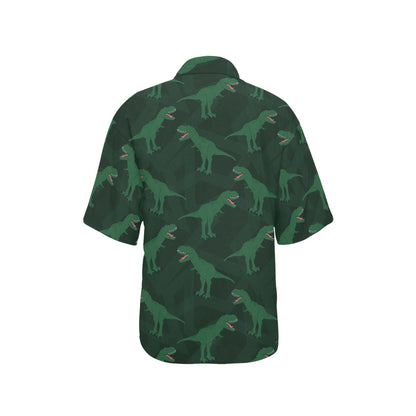 T Rex Pattern Print Design A06 Women's Hawaiian Shirt