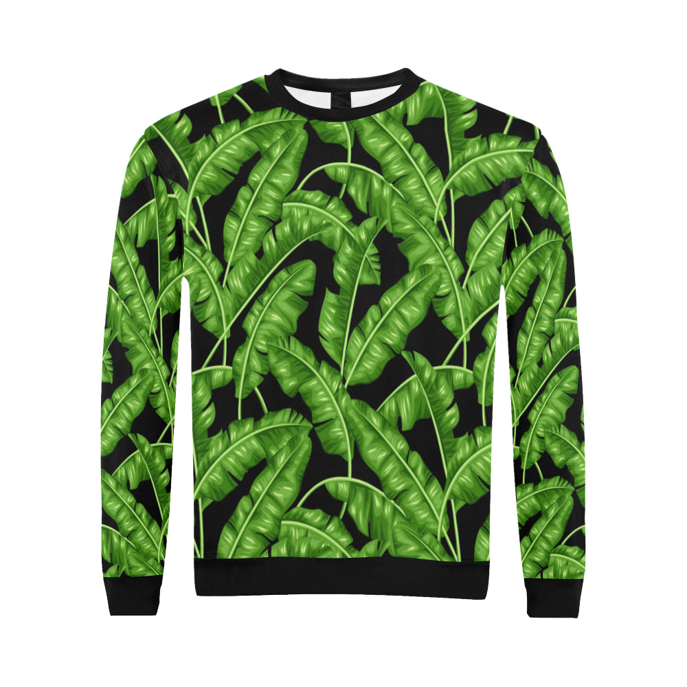 Banana Leaf Pattern Print Design BL01 Men Long Sleeve Sweatshirt