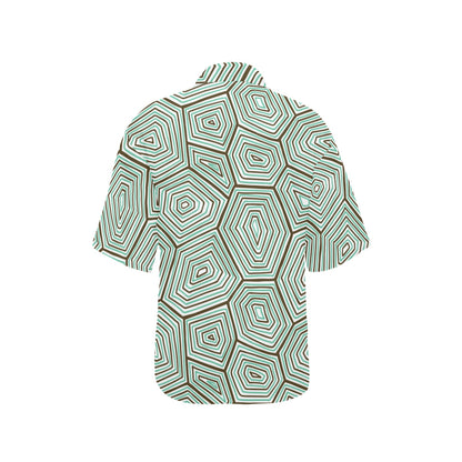 Sea Turtle Skin Print Women's Hawaiian Shirt