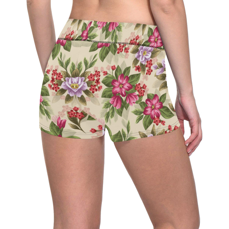 Summer Floral Pattern Print Design SF08 Yoga Shorts