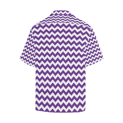 Chevron Purple Pattern Print Design 03 Men's Hawaiian Shirt