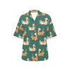 Llama Cactus Pattern Print Design 07 Women's Hawaiian Shirt