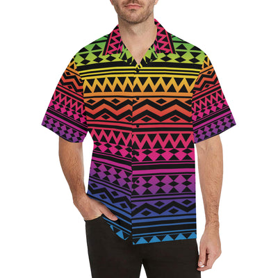 Rainbow Tribal Pattern Print Design A02 Men's Hawaiian Shirt