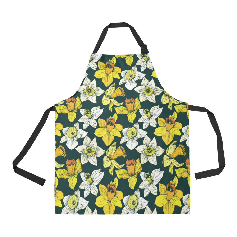 Daffodils Pattern Print Design DF02 Apron with Pocket