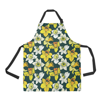 Daffodils Pattern Print Design DF02 Apron with Pocket