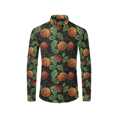 Pumpkin Pattern Print Design A02 Men's Long Sleeve Shirt