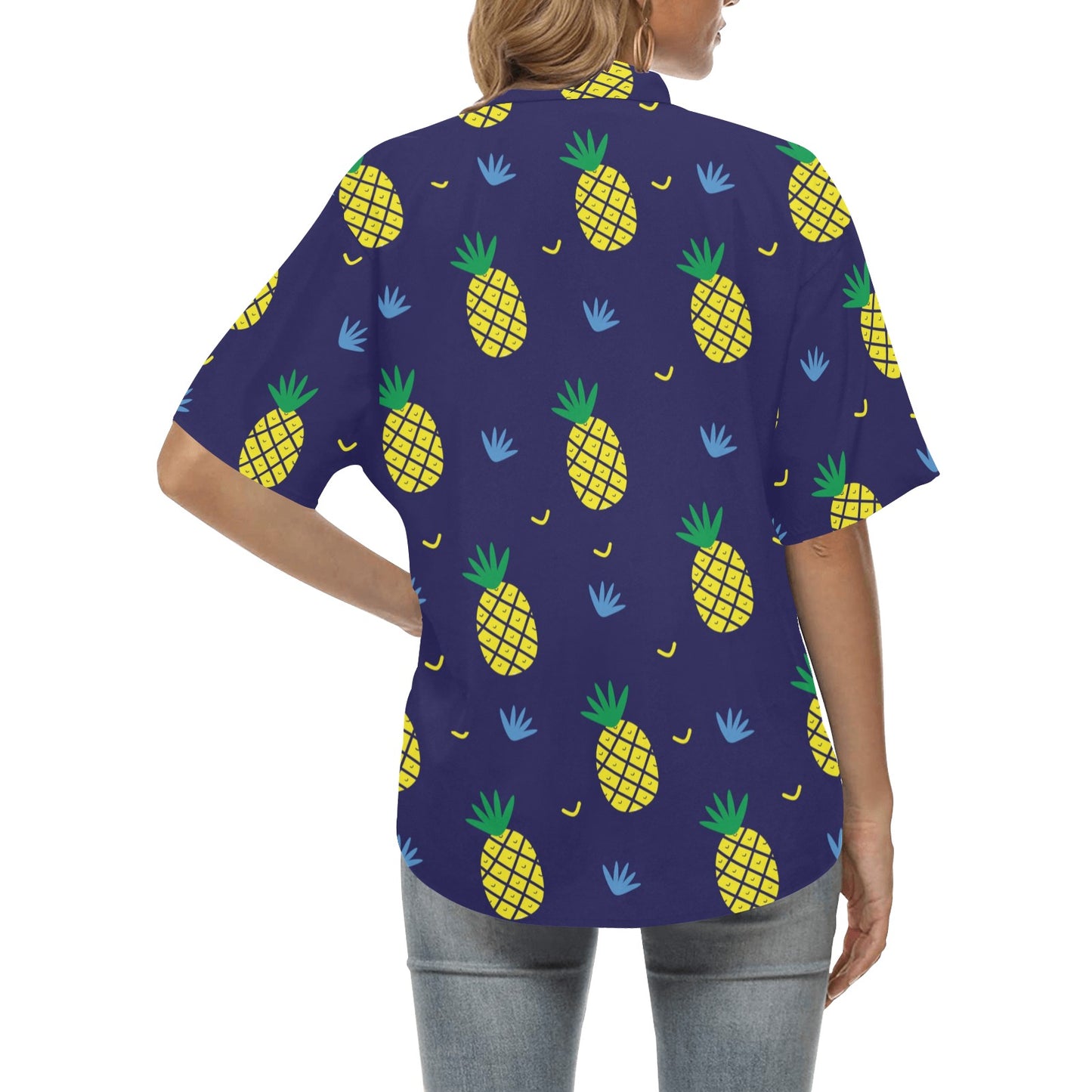 Pineapple Pattern Print Design A01 Women's Hawaiian Shirt