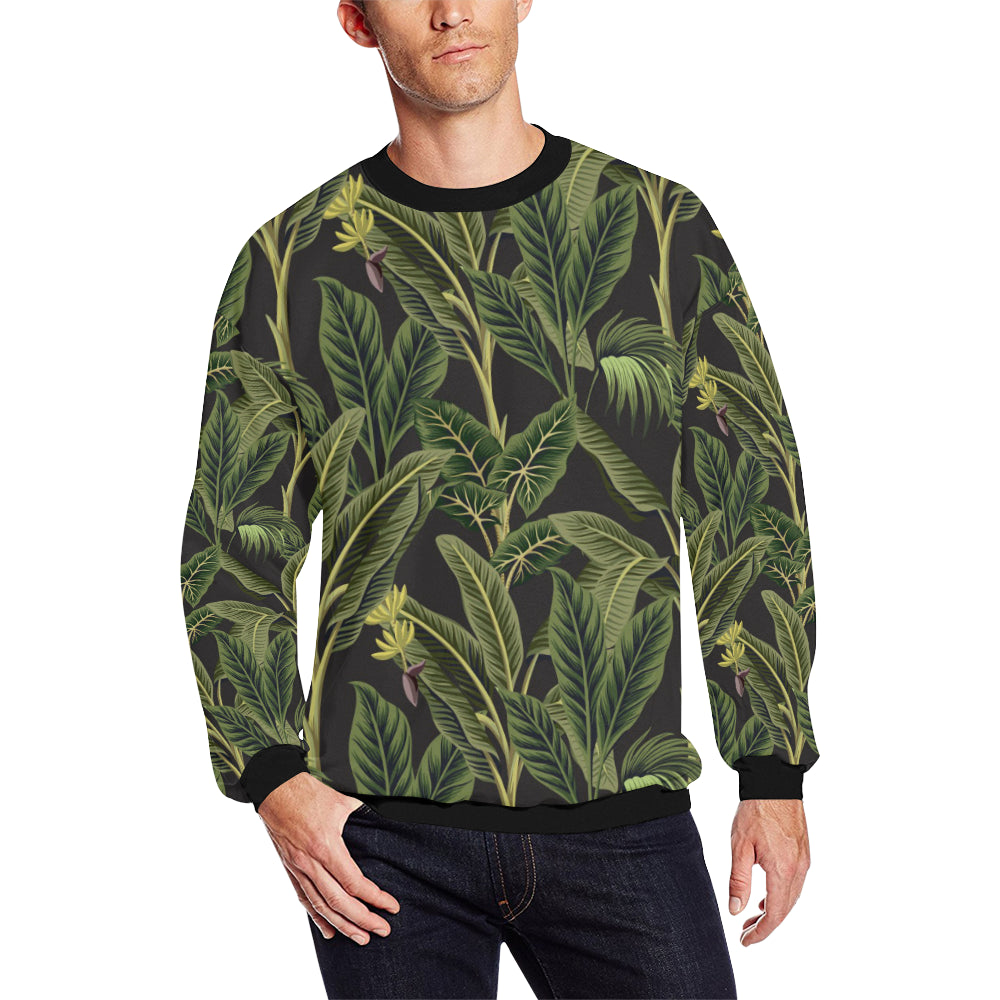 Banana Leaf Pattern Print Design BL04 Men Long Sleeve Sweatshirt