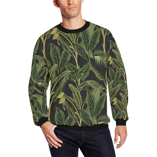Banana Leaf Pattern Print Design BL04 Men Long Sleeve Sweatshirt