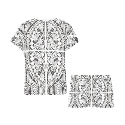 Samoan Style Print Design LKS301 Women's Short Pajama Set