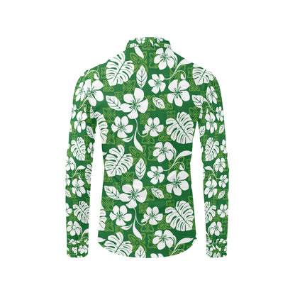 Hawaiian Themed Pattern Print Design H016 Men's Long Sleeve Shirt