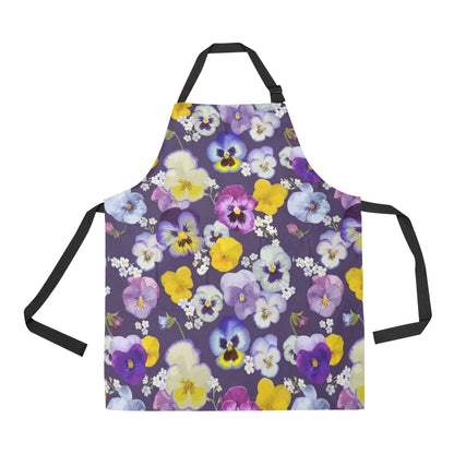 Pansy Pattern Print Design PS02 Apron with Pocket