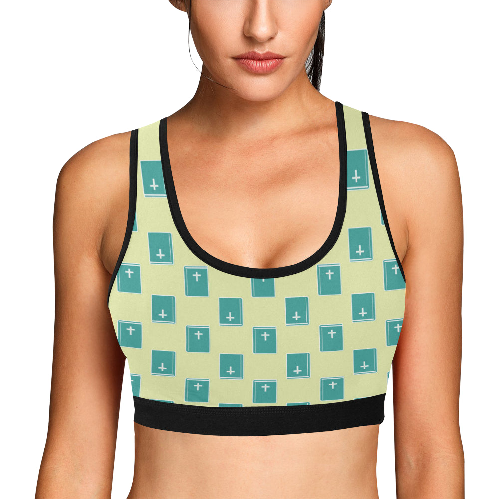 Bible Pattern Print Design 04 Sports Bra