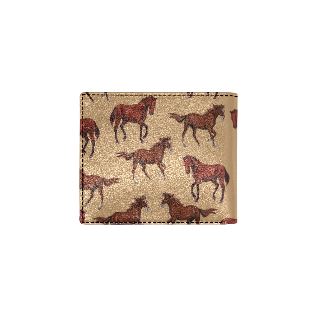 Brown Horse Print Pattern Men's ID Card Wallet