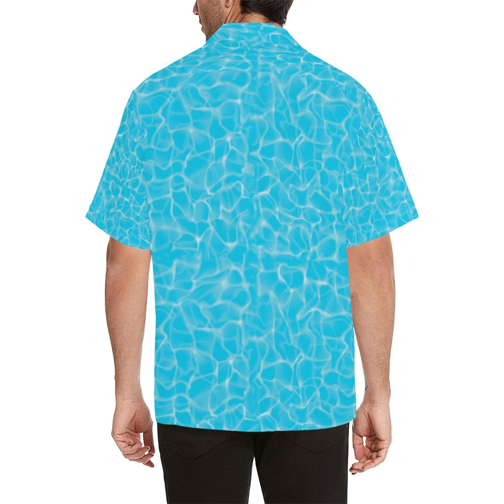 Swimming Pool Texture Print Design LKS301 Men's Hawaiian Shirt