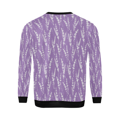 Lavender Pattern Print Design LV08 Men Long Sleeve Sweatshirt
