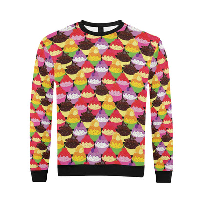 Cupcake Pattern Print Design CP02 Men Long Sleeve Sweatshirt