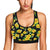 Yellow Hibiscus Pattern Print Design HB08 Sports Bra