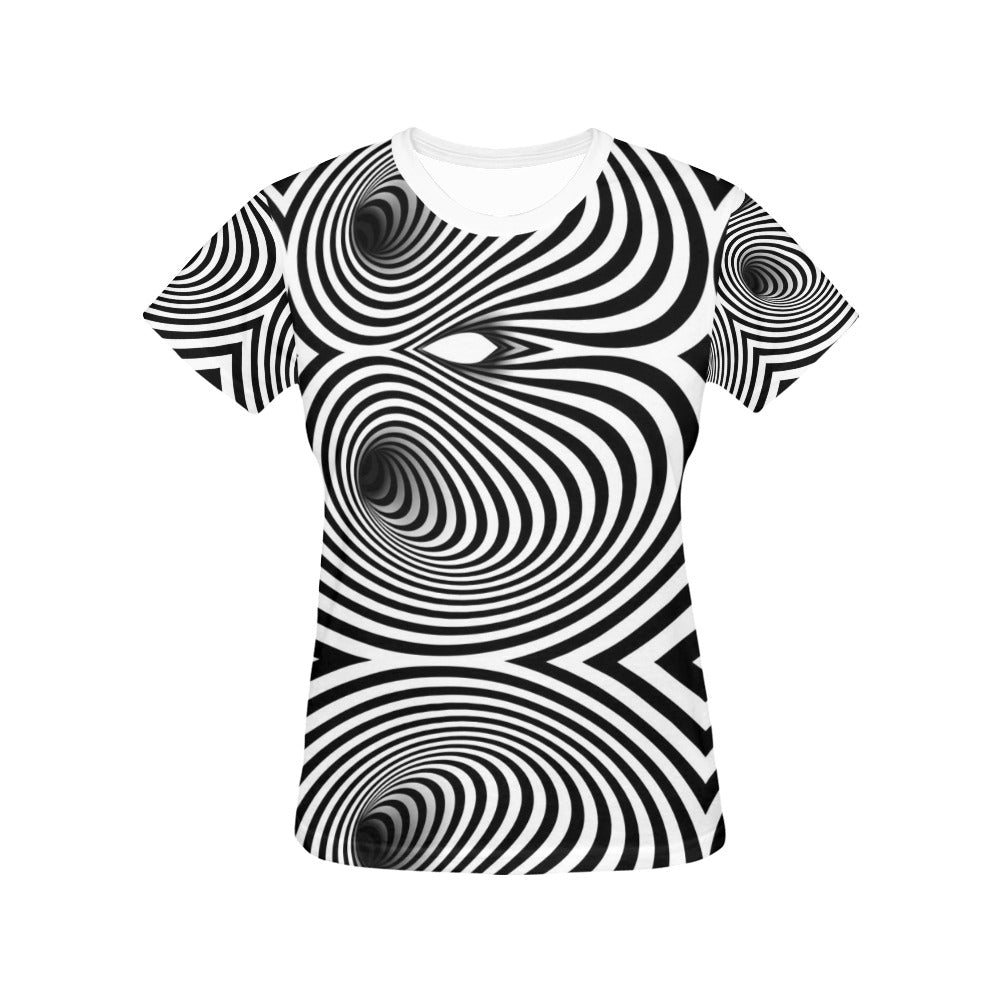 Vortex Print Design LKS303 Women's  T-shirt