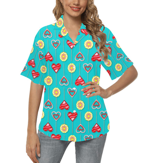 Lollipop Pattern Print Design LL06 Women's Hawaiian Shirt